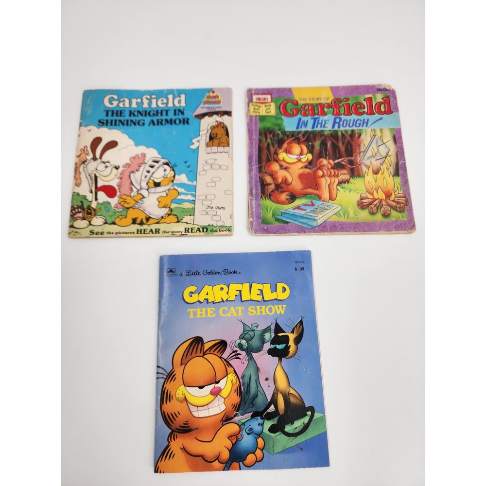 Vintage Garfield Book Lot3pc Little Golden Book Knight in Shining Armor 1980s90s